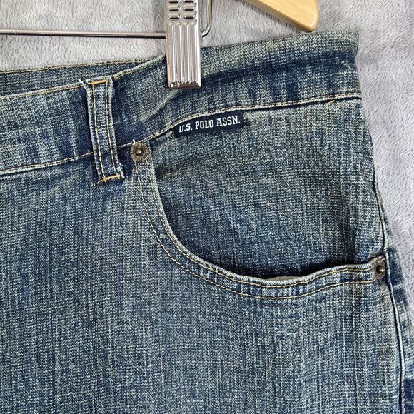 US Polo Assn Jeans Women 20 Vintage Wash Blue Stretch Denim Bootcut - Picture 5 of 16